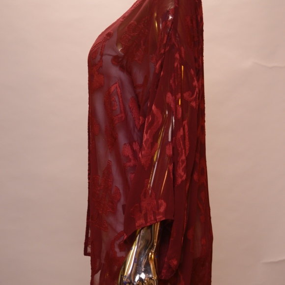 Sheer open-front dolman sleeve cardigan - Picture 3 of 6